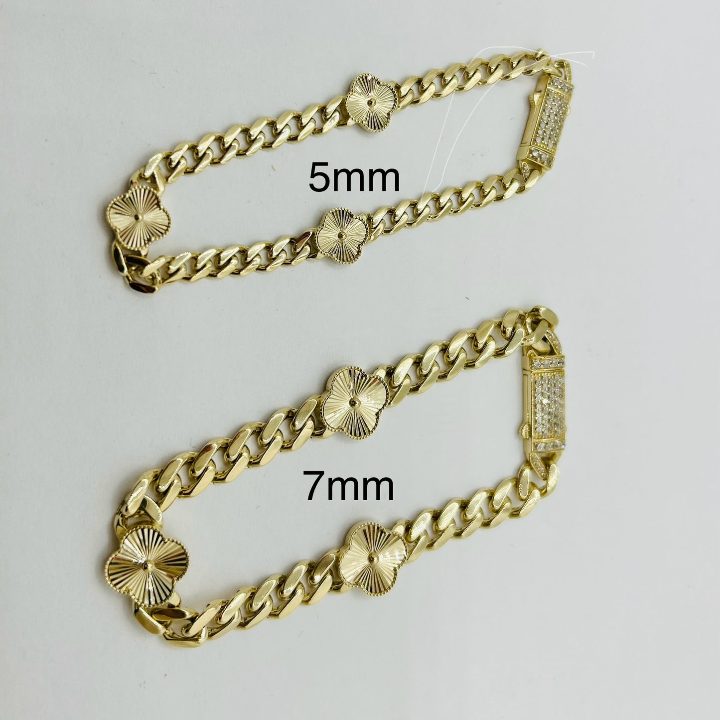 Solid Gold 3 Clover Bracelet