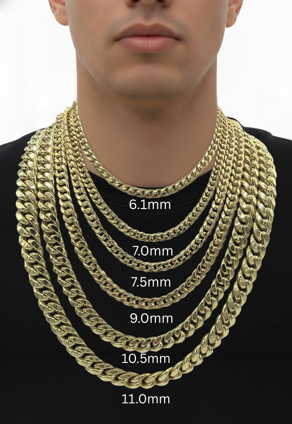 14K Yellow Gold Miami Cuban Chain Necklace
