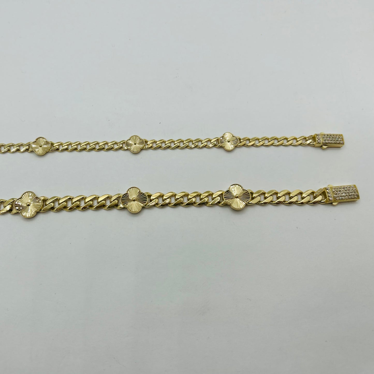 Solid Gold 3 Clover Bracelet