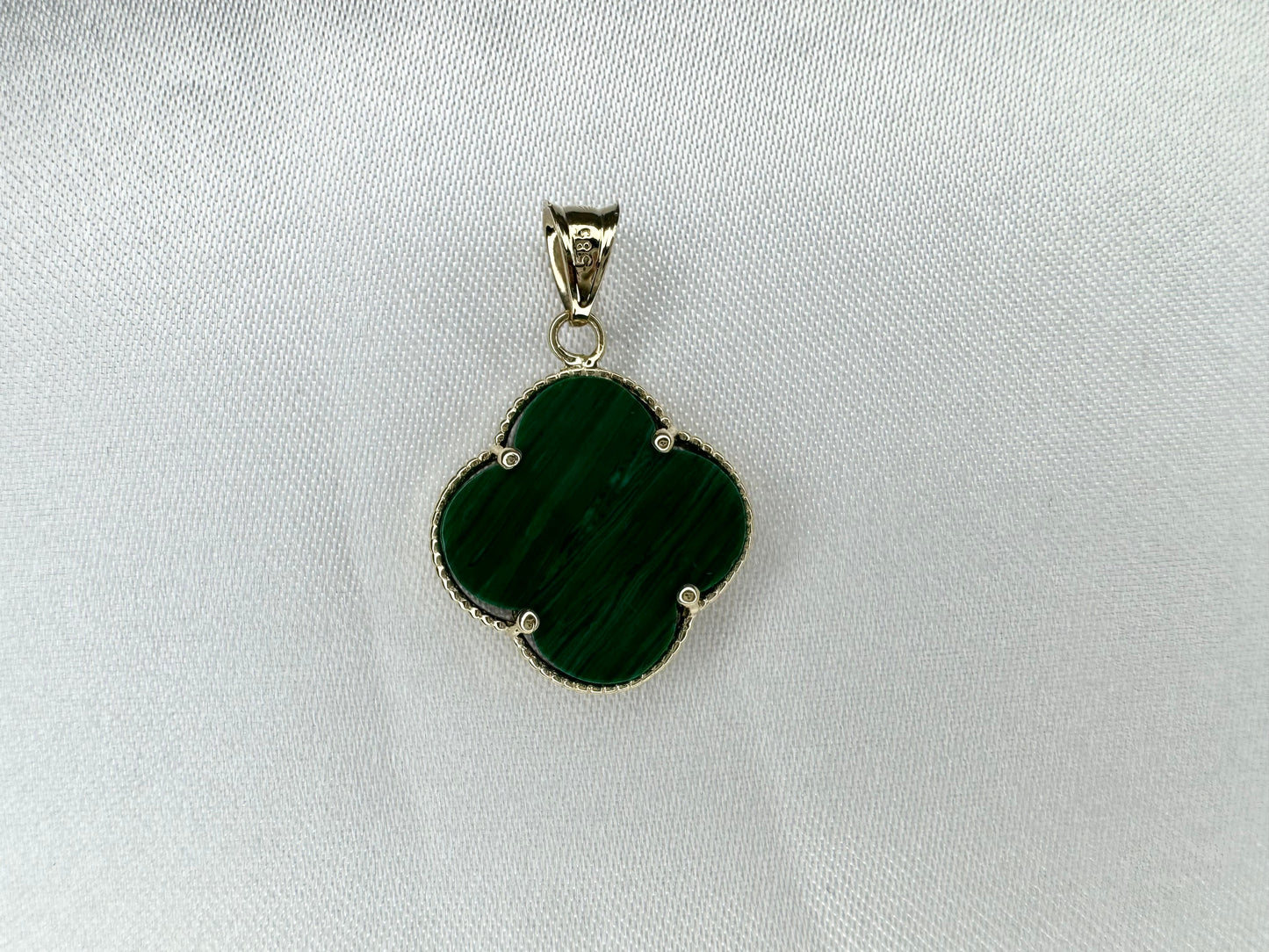 14k Gold Clover Pendant Available in Multiple Colors