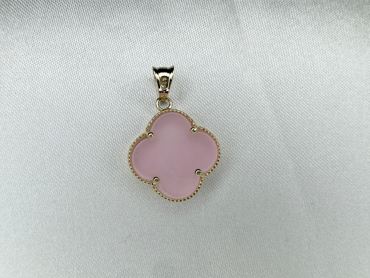 14k Gold Clover Pendant Available in Multiple Colors