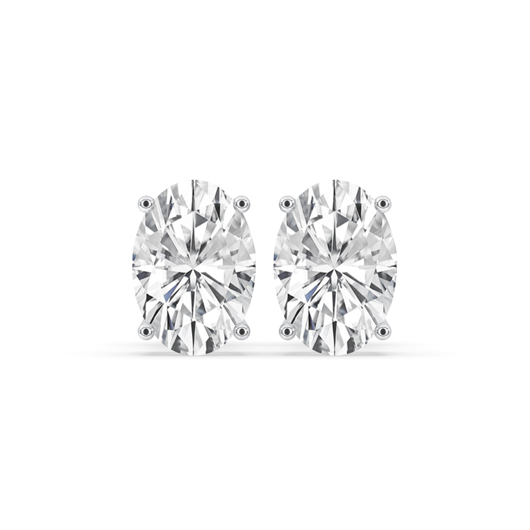 Oval Solitaire Stud Earrings