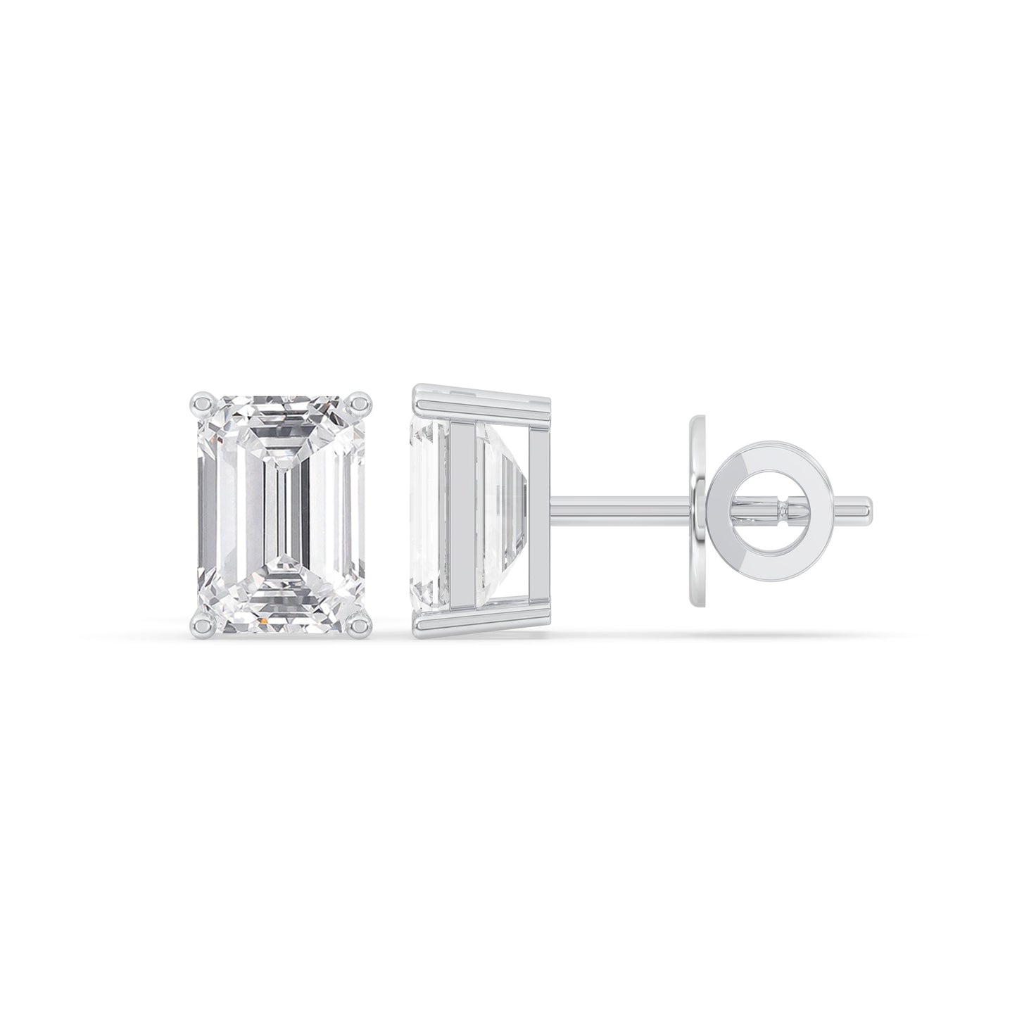Emerald Solitaire Stud Earrings