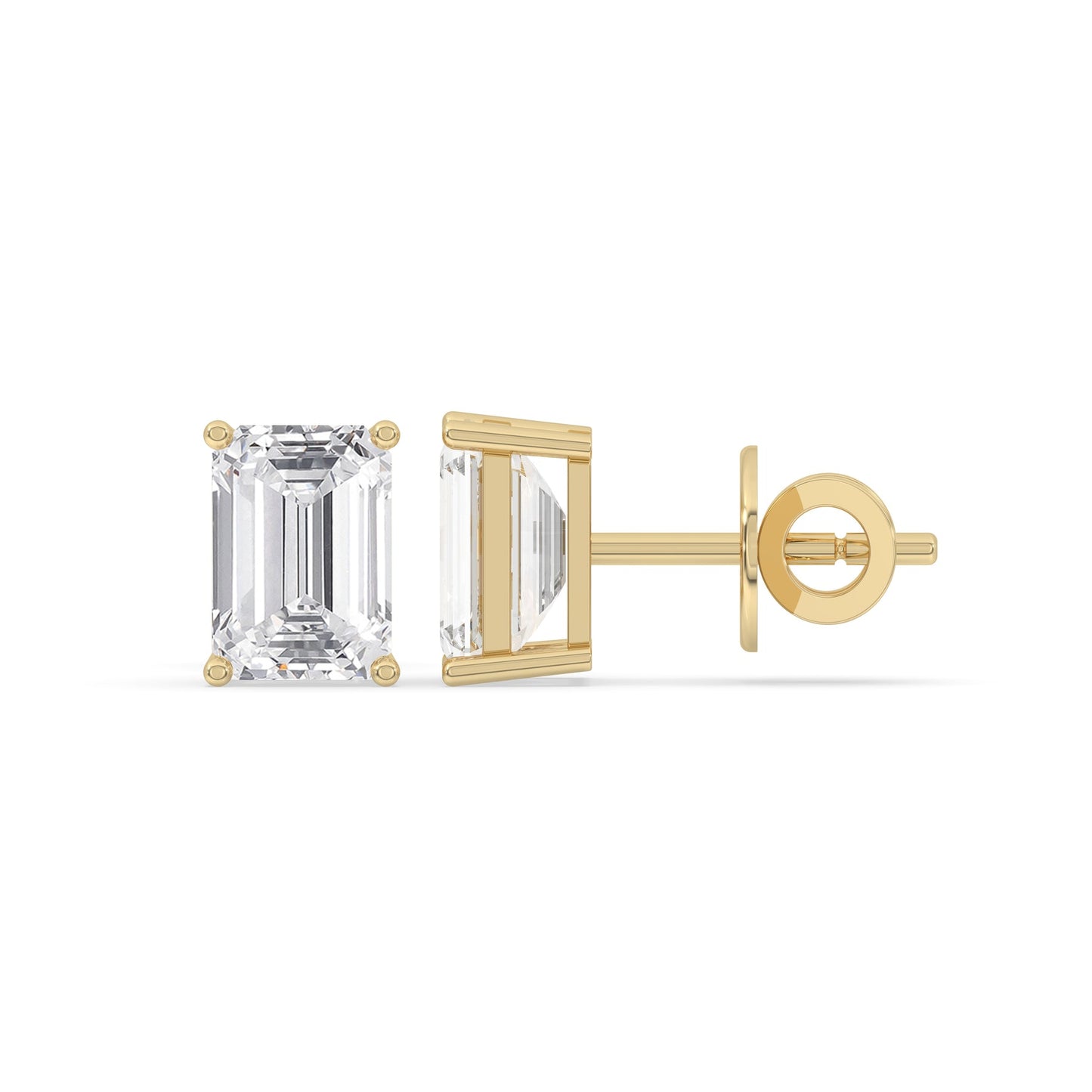 Emerald Solitaire Stud Earrings