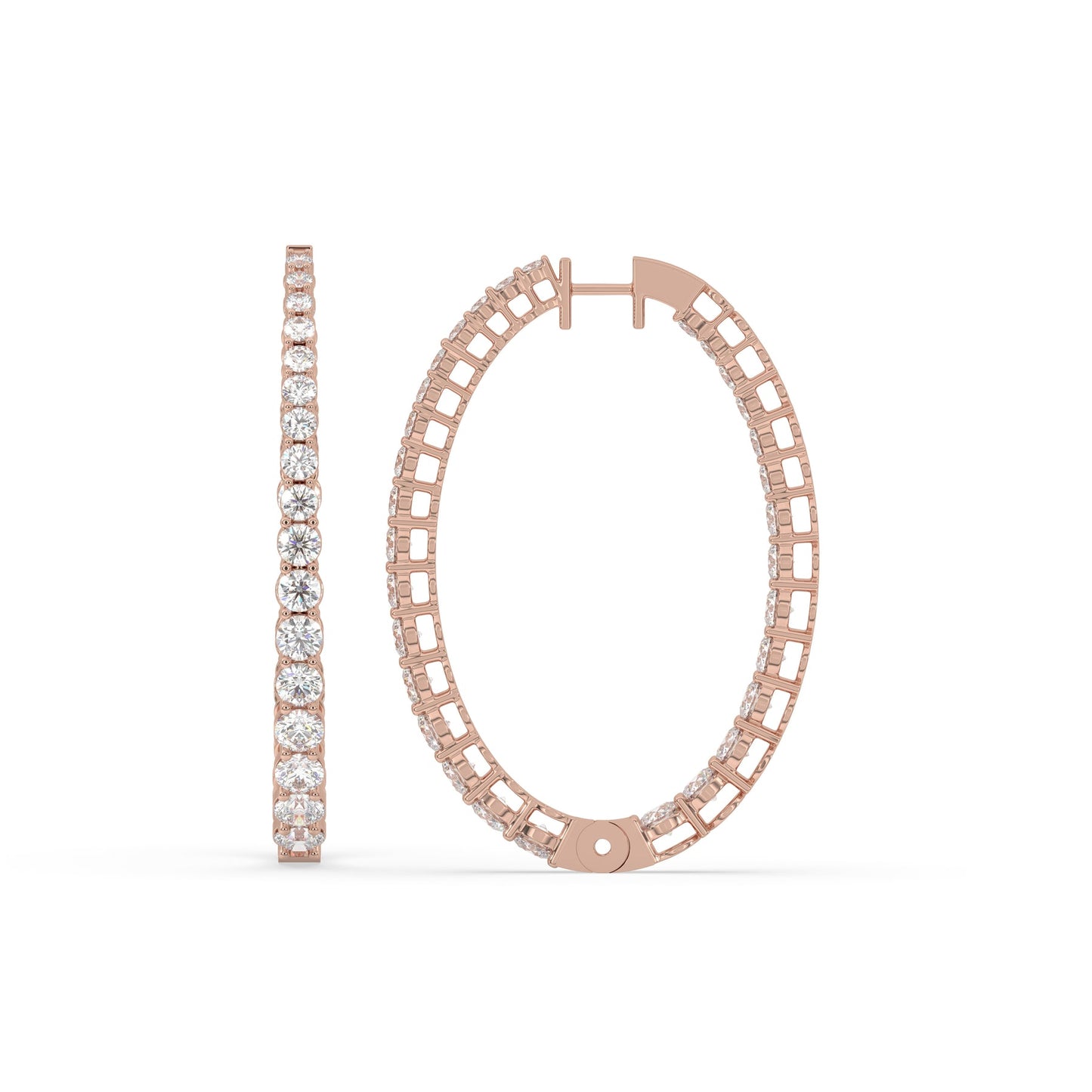 Round Inside-Out Huggie Hoop Earrings