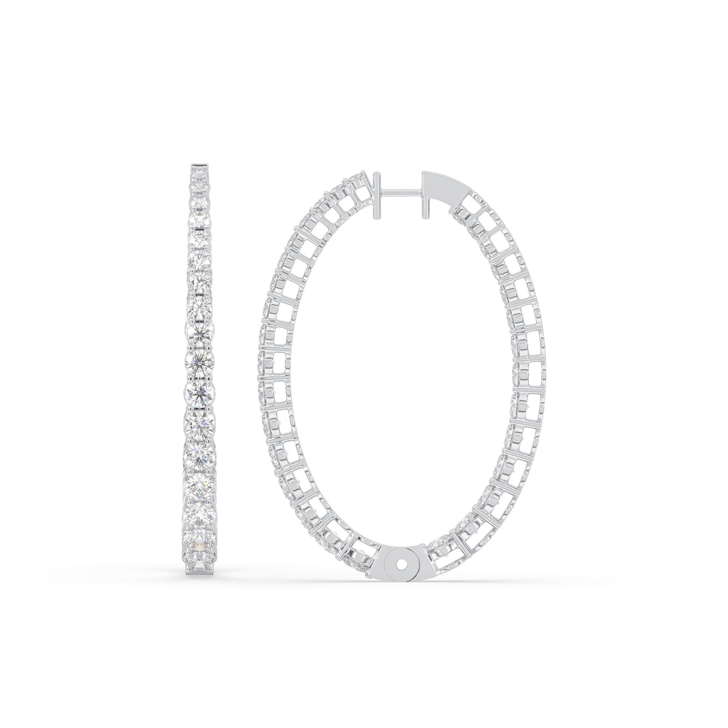 Round Inside-Out Huggie Hoop Earrings