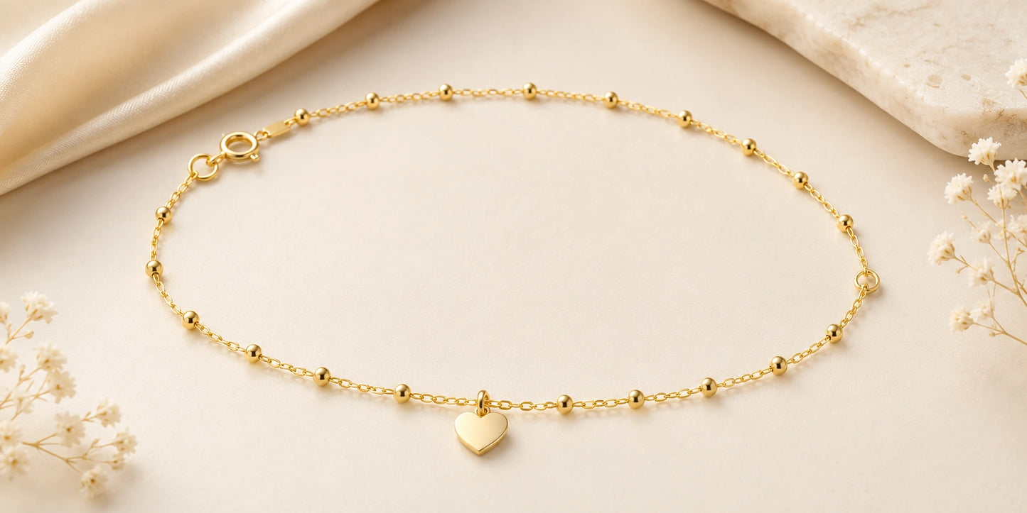 14K Gold Dangle Heart