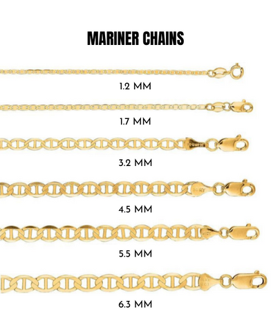 Solid 14K Yellow Gold Mariner Link Chain Necklace