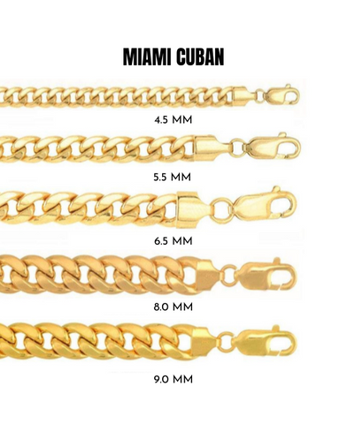 10K Semi-Solid Yellow Gold Miami Cuban Chain Necklace