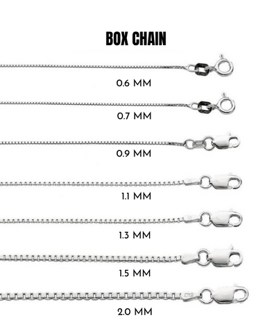 925 Silver Italian Solid Classic Box Chain Necklace