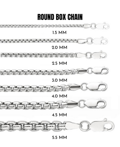 925 Silver Round Box Chain Necklace