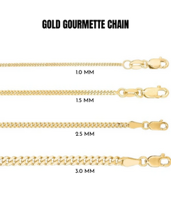 14K Solid Gold Gourmette Chain Necklace