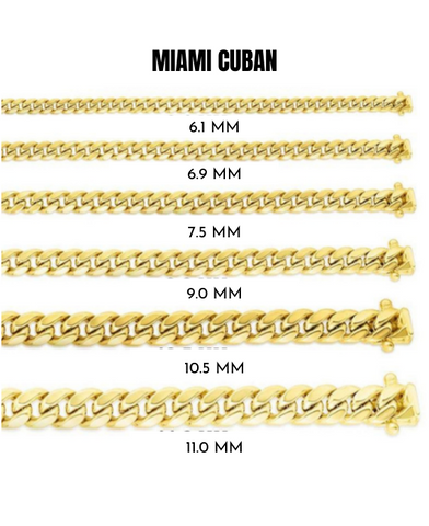 14K Yellow Gold Miami Cuban Chain Necklace