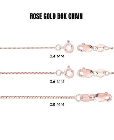 14K Solid Rose Gold Box Chain Necklace
