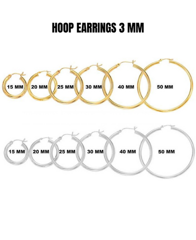 14K Yellow or White Gold Hoop Earrings