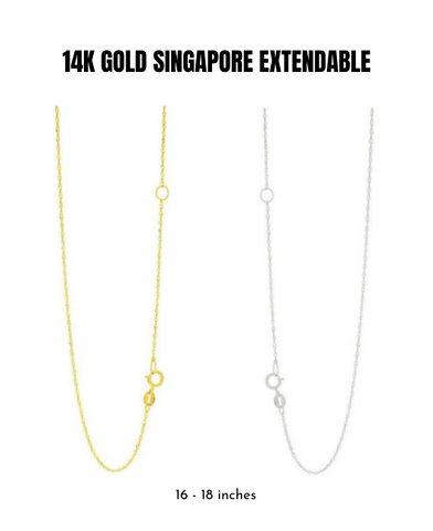 14K Solid Gold Singapore Chain Necklace