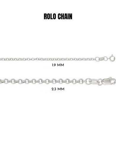10K White Gold Rolo Chain Necklace
