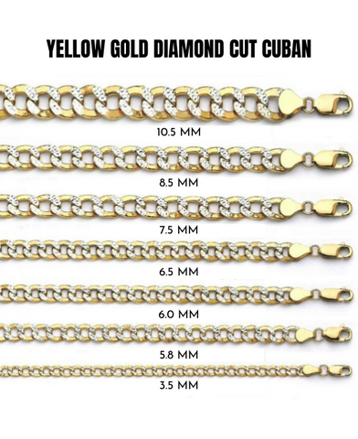 10k Gold Hollow Diamond Cut Cuban Chain