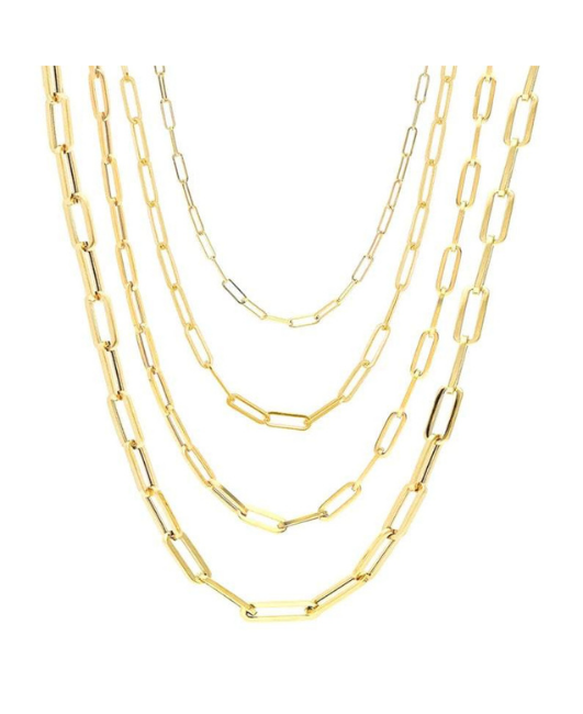 925 Italian Solid Sterling Silver Paperclip Chain Necklace