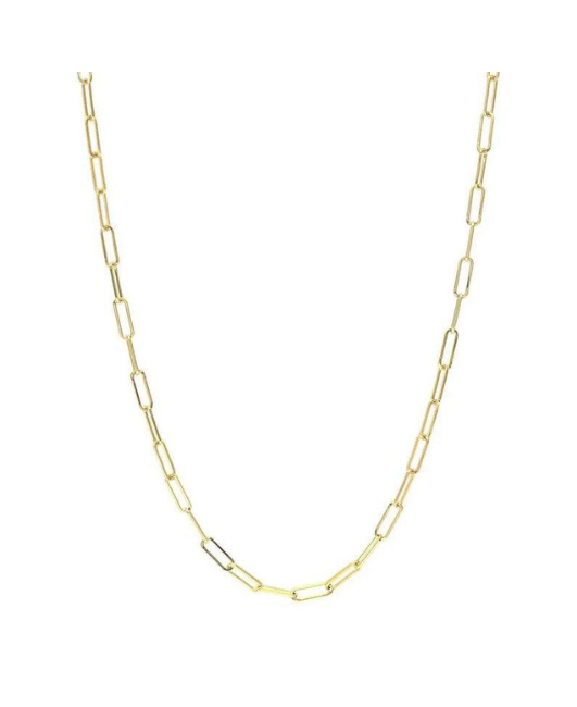 925 Italian Solid Sterling Silver Paperclip Chain Necklace