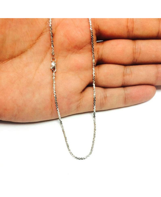 10K Yellow or White Gold 1.5mm Diamond Cut Sparkle Chain with Lobster Clasp