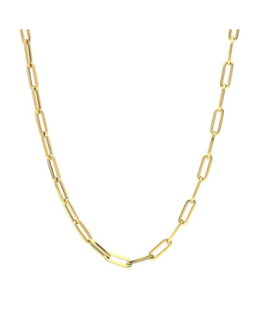 925 Italian Solid Sterling Silver Paperclip Chain Necklace