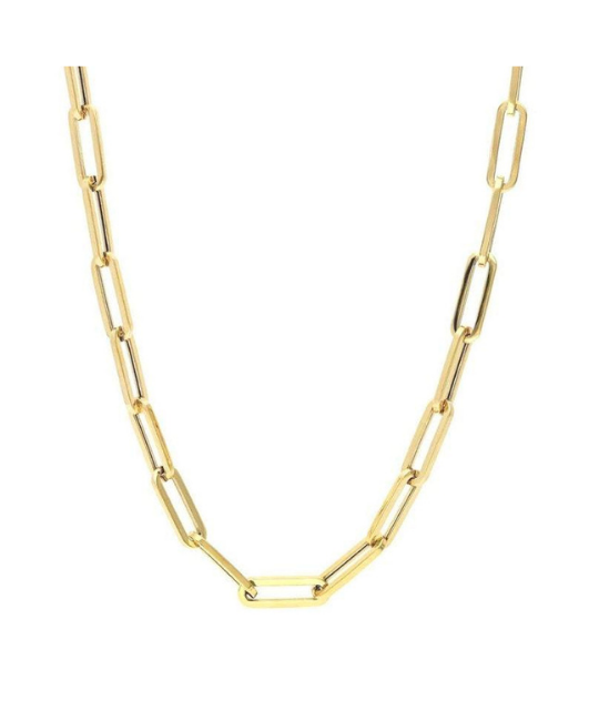 925 Italian Solid Sterling Silver Paperclip Chain Necklace