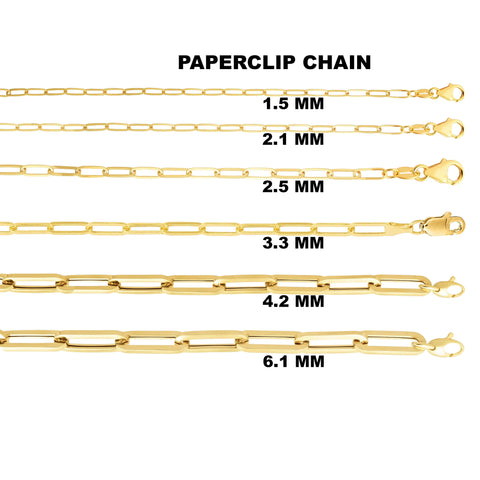 14K Yellow Gold Paperclip Chain Necklace