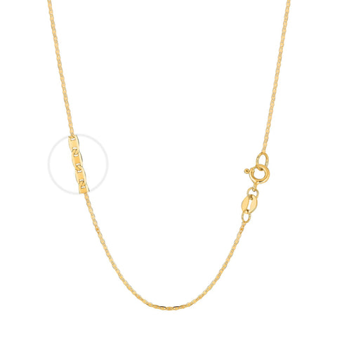 14K Solid Yellow Gold Mariner Link Chain Necklace
