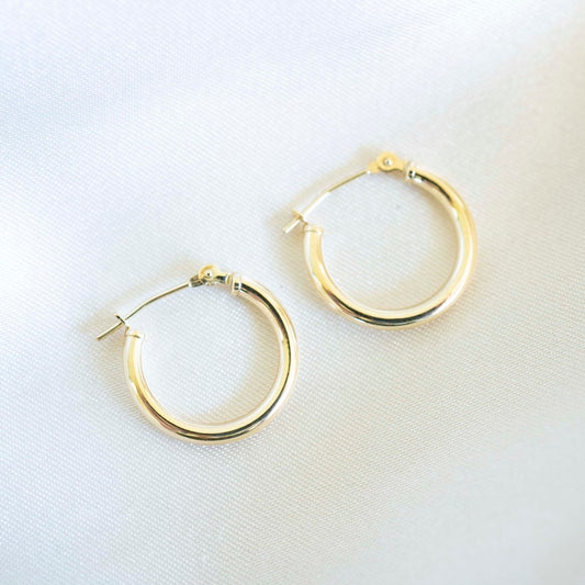 14K Gold Hoop Earrings: