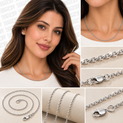 10K Solid Gold Diamond Cut Cable Chain Necklace 0.8mm 1.1mm 16 20 Inch