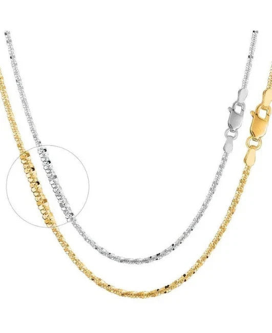 10K Solid Yellow Gold Diamond Cut Sparkle Anklet 1.5MM Lobster Clasp