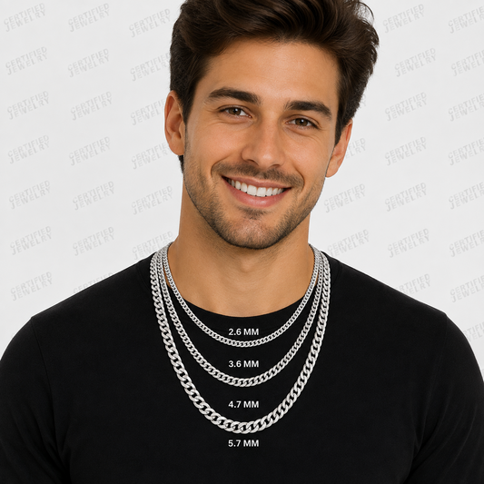 14K Solid White Gold Cuban Link Chain Necklace 2.6mm 5.7mm 16 30 Inch