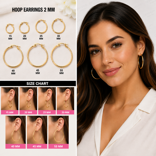 14K Solid Gold Hoop Earrings Real Yellow White Gold Women Fine Jewelry
