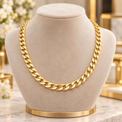 10K Solid Yellow Gold Comfort Curb Chain Necklace 2.8MM 8.2MM 18 30"
