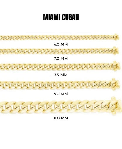 Solid 10K Yellow Gold Miami Cuban Link Chain Necklace Real Gold 6mm Men Women