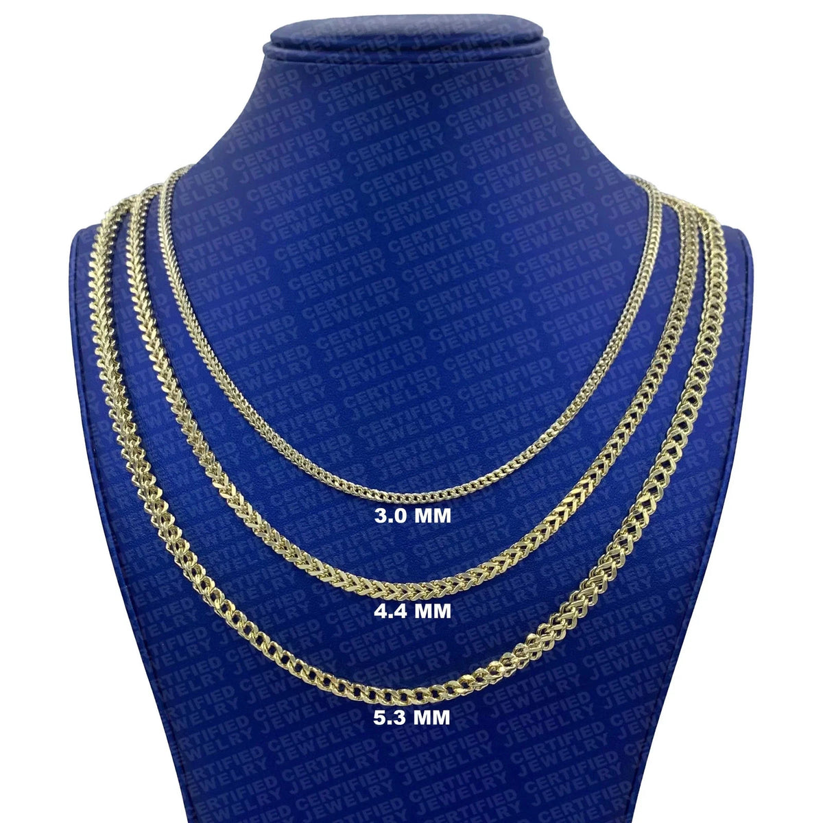 14K Solid Yellow Gold Franco Chain Necklace Real Gold Chain Men Women