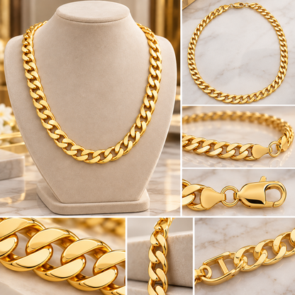 10K Solid Yellow Gold Comfort Curb Chain Necklace 2.8MM 8.2MM 18 30"