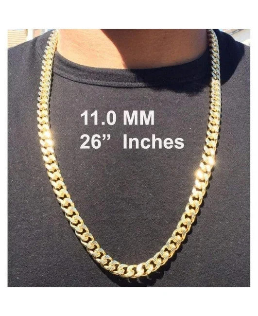 Solid 10K Yellow Gold Miami Cuban Link Chain Necklace Real Gold 6mm Men Women