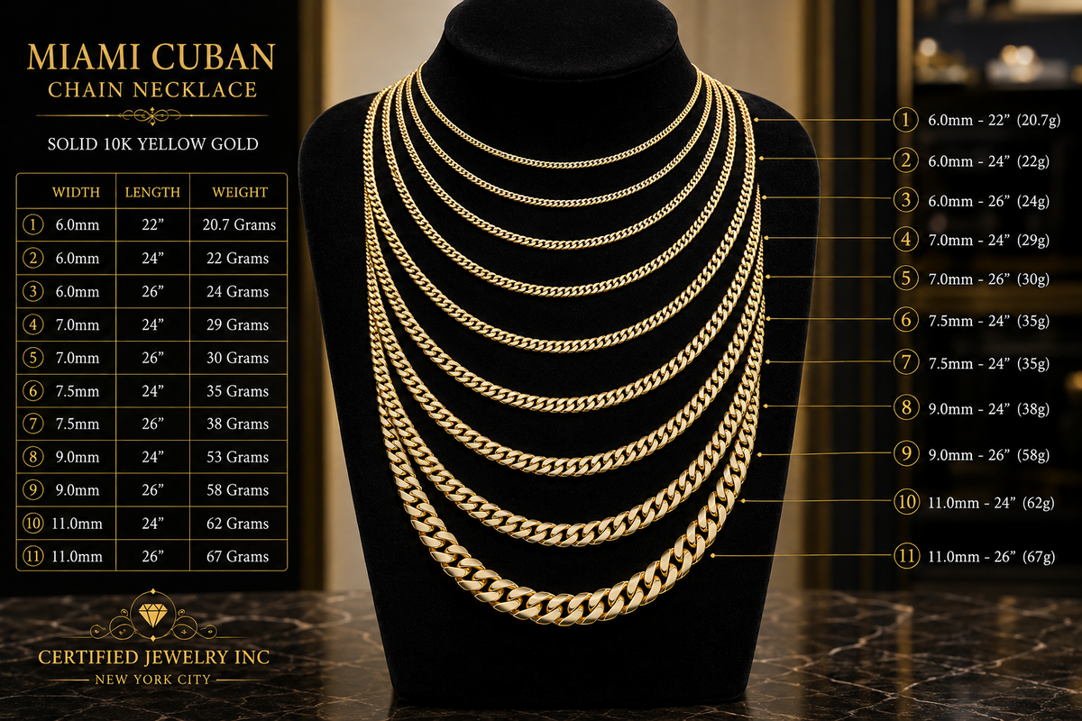Solid 10K Yellow Gold Miami Cuban Link Chain Necklace Real Gold 6mm Men Women