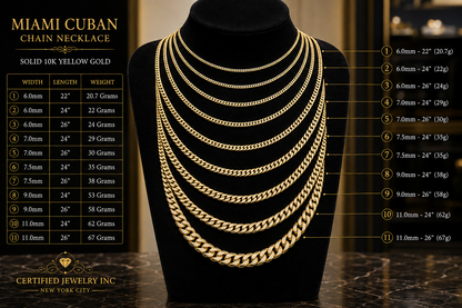 Solid 10K Yellow Gold Miami Cuban Link Chain Necklace Real Gold 6mm Men Women