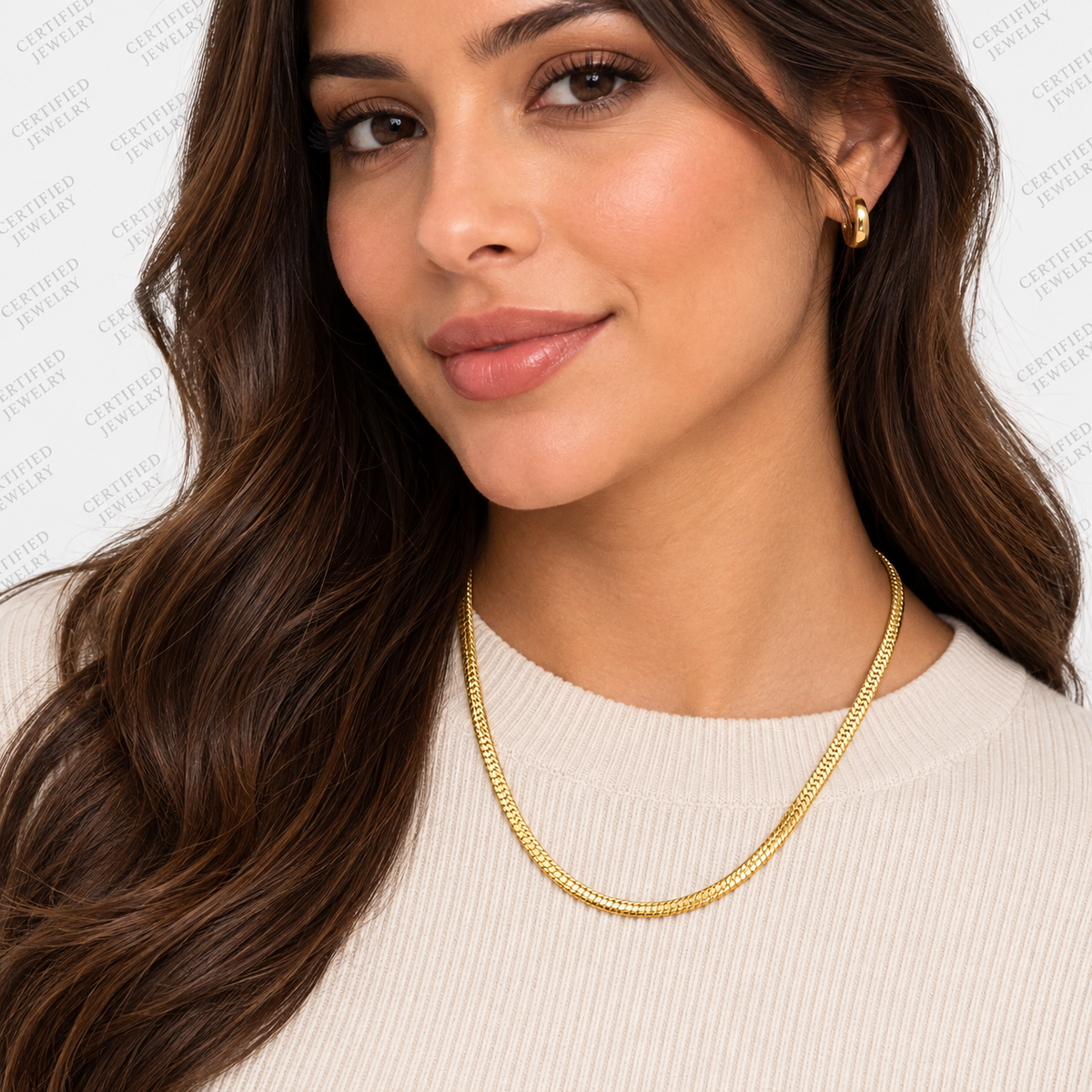 Solid 14K Gold Oval Snake Chain Necklace Diamond Cut Lobster Clasp 16 20"