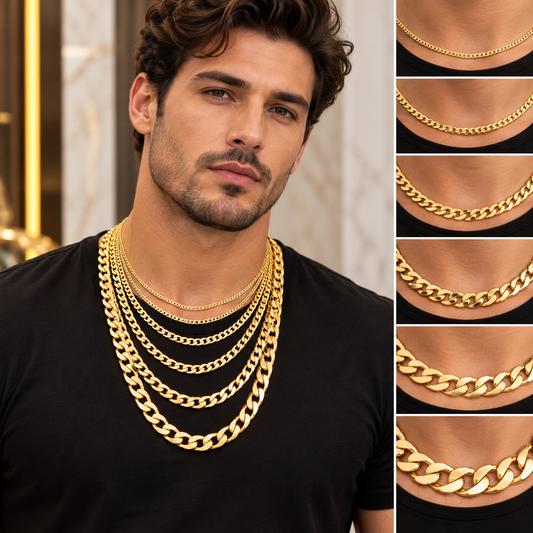 10K Solid Yellow Gold Comfort Curb Chain Necklace 2.8MM 8.2MM 18 30"