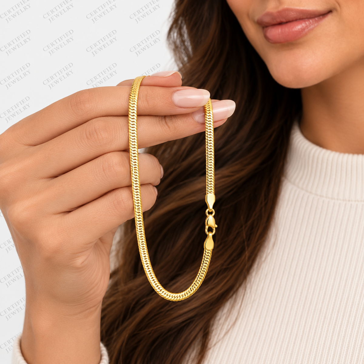 Solid 14K Gold Oval Snake Chain Necklace Diamond Cut Lobster Clasp 16 20"