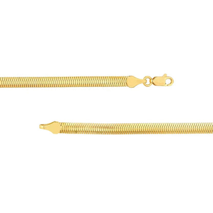 Solid 14K Gold Oval Snake Chain Necklace Diamond Cut Lobster Clasp 16 20"