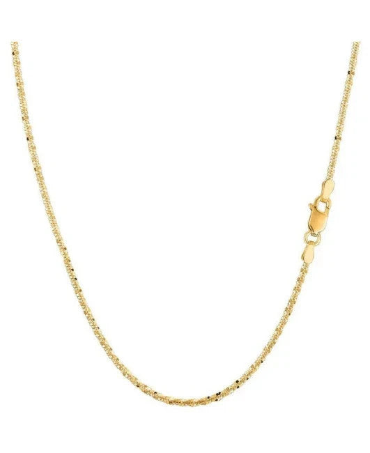 10K Solid Yellow Gold Diamond Cut Sparkle Anklet 1.5MM Lobster Clasp