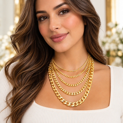 10K Solid Yellow Gold Comfort Curb Chain Necklace 2.8MM 8.2MM 18 30"