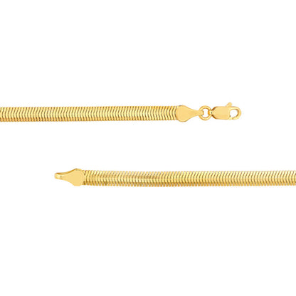 Solid 14k Gold Oval Snake Chain