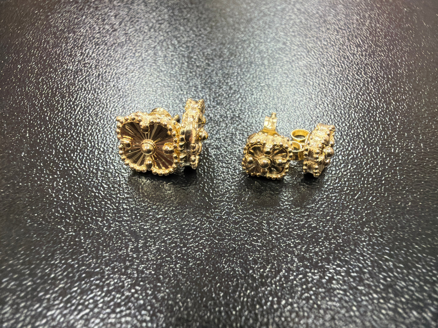 Gold Clover Baby Stud Earrings