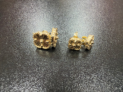 Gold Clover Baby Stud Earrings